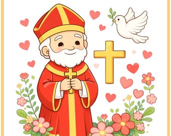 Saint Valentine Story Cards for Kids, Christian Valentine Coloring Page & Activities (Printable Bundle)