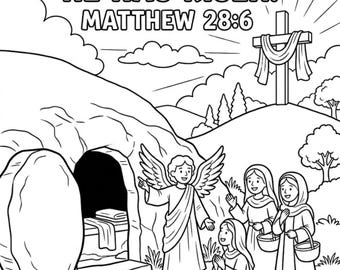 Easter Coloring Pages for Kids, Easter Printable, Holy Week, Kids Bible Lesson, Digital Download