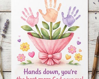 Mother’s Day Craft for Kids | Handprint Flowers Activity | Faith-Based Gift from Child | Kids DIY Card