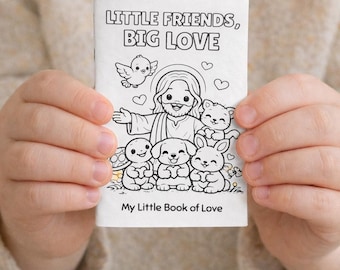 Animals & Bible Verses About Love - Mini Coloring Book for Kids (Printable PDF)