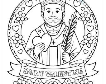 Saint Valentine Coloring Pages, Kids Valentine Activities (PDF Printable)