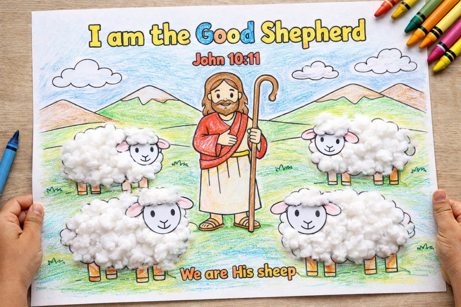 Jesus is the Good Shepherd Coloring Page for Kids, Bible Coloring ...