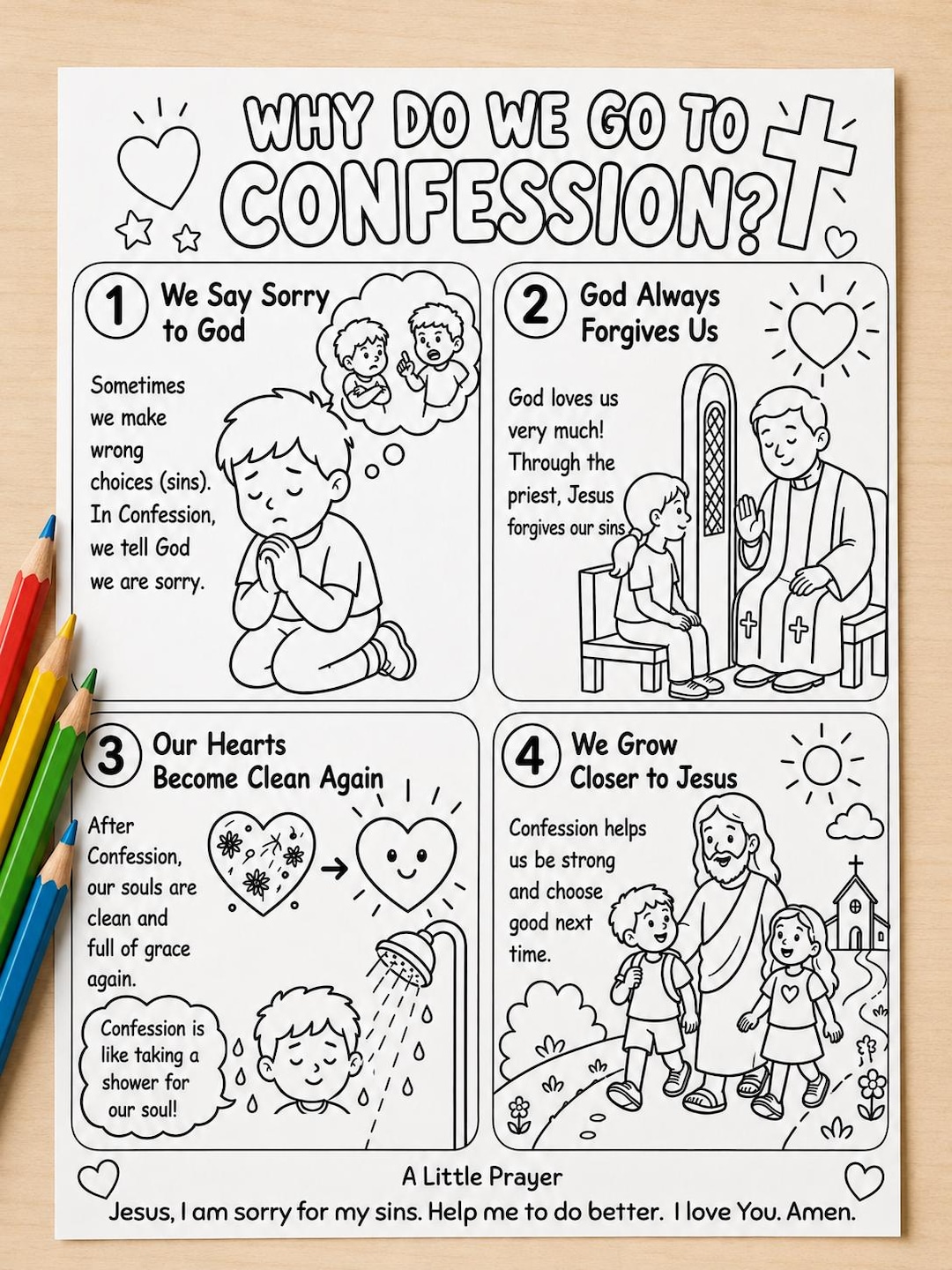 My Confession Printable, Confession Worksheet for Kids, Why Do We Go to ...