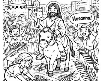 Easter Coloring Pages for Kids, Holy Week, Easter Story Printable,Digital Download
