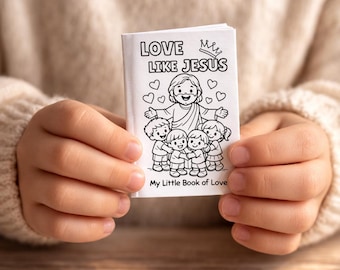 Love Like Jesus Mini Book, Christian Coloring Activity (Printable PDF)