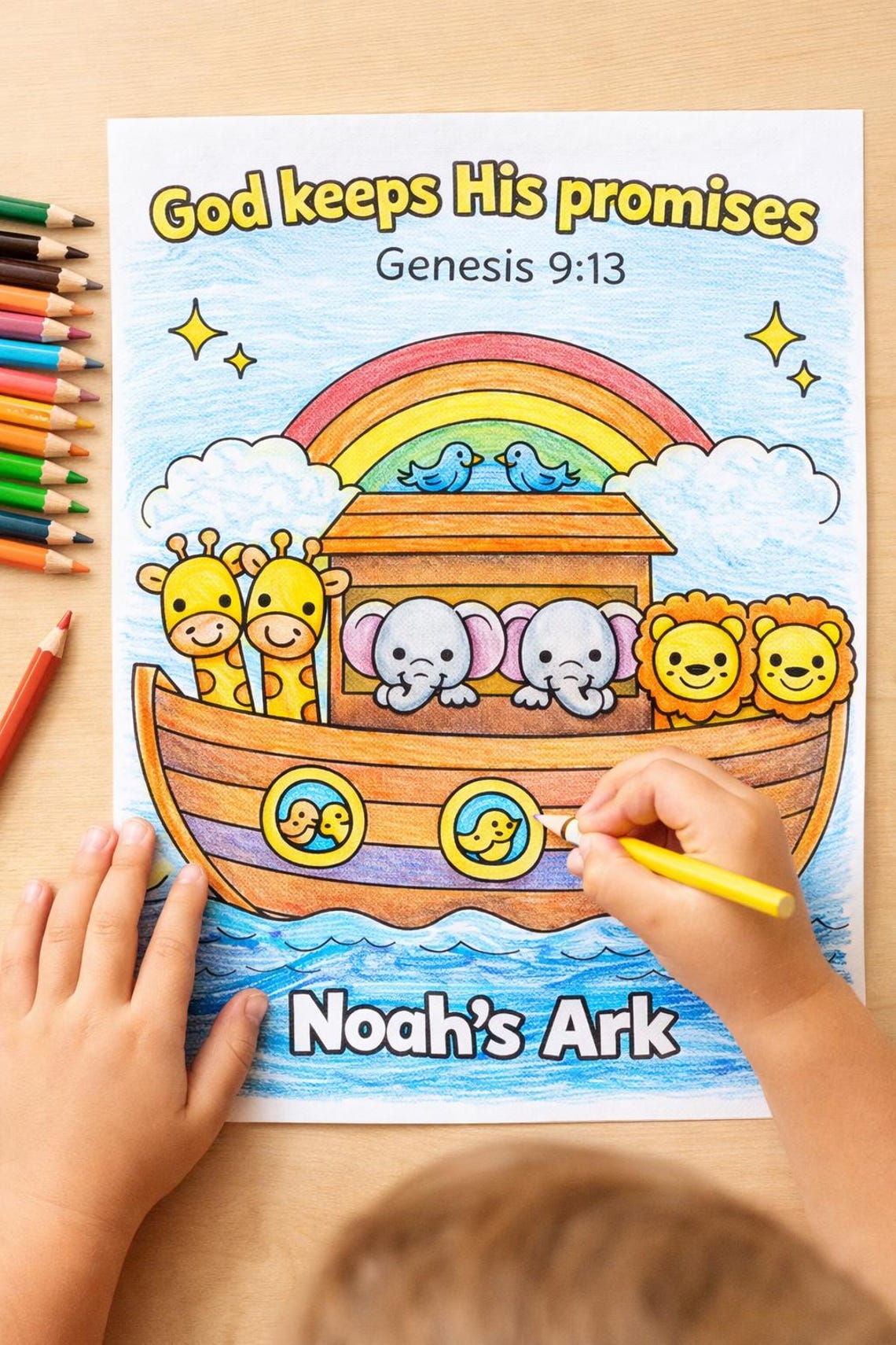 Noah’s Ark Coloring Page for Kids | Bible Coloring Printable | Genesis ...