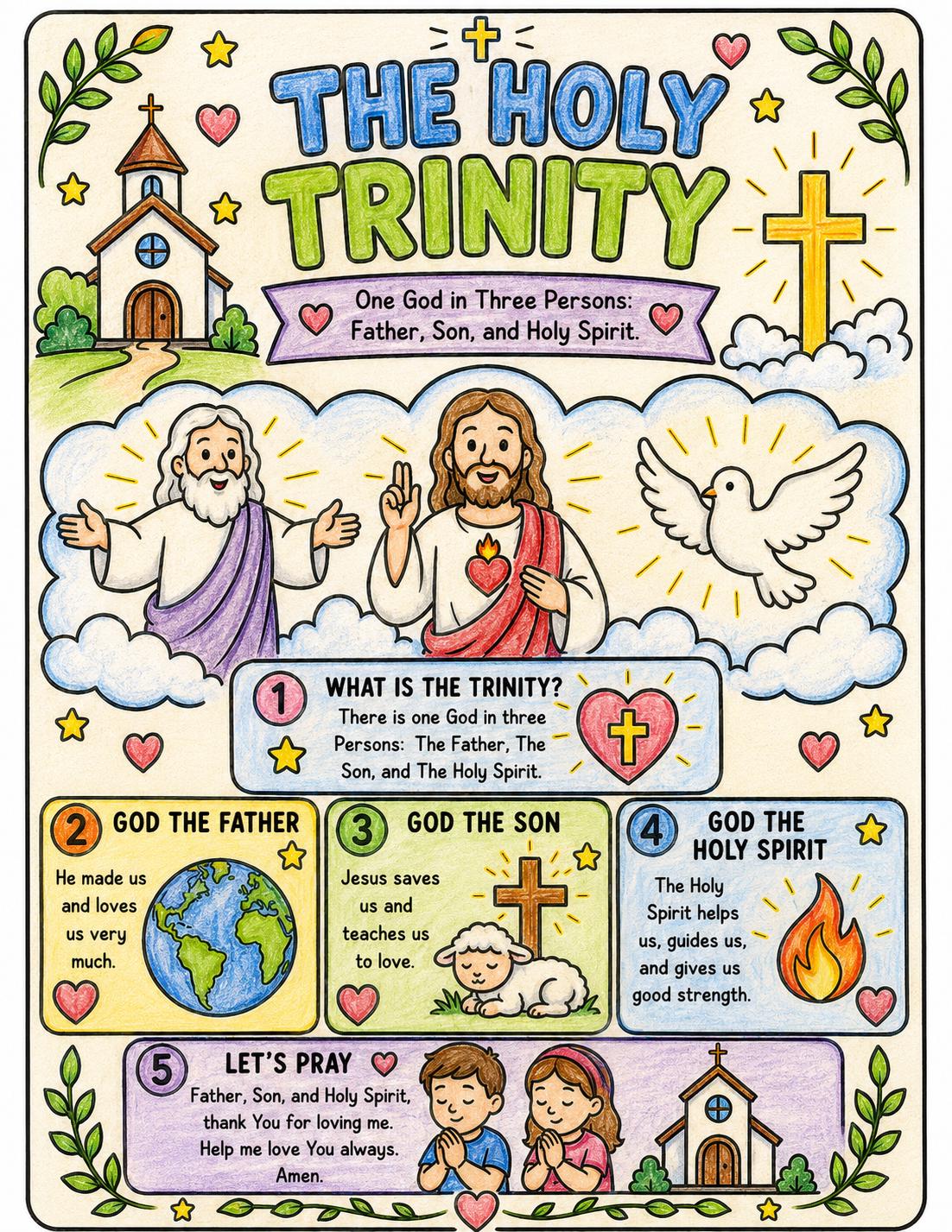 Trinity Worksheet.pdf Holy Trinity Printable for Kids | Father Son Holy Spirit Worksheet ...