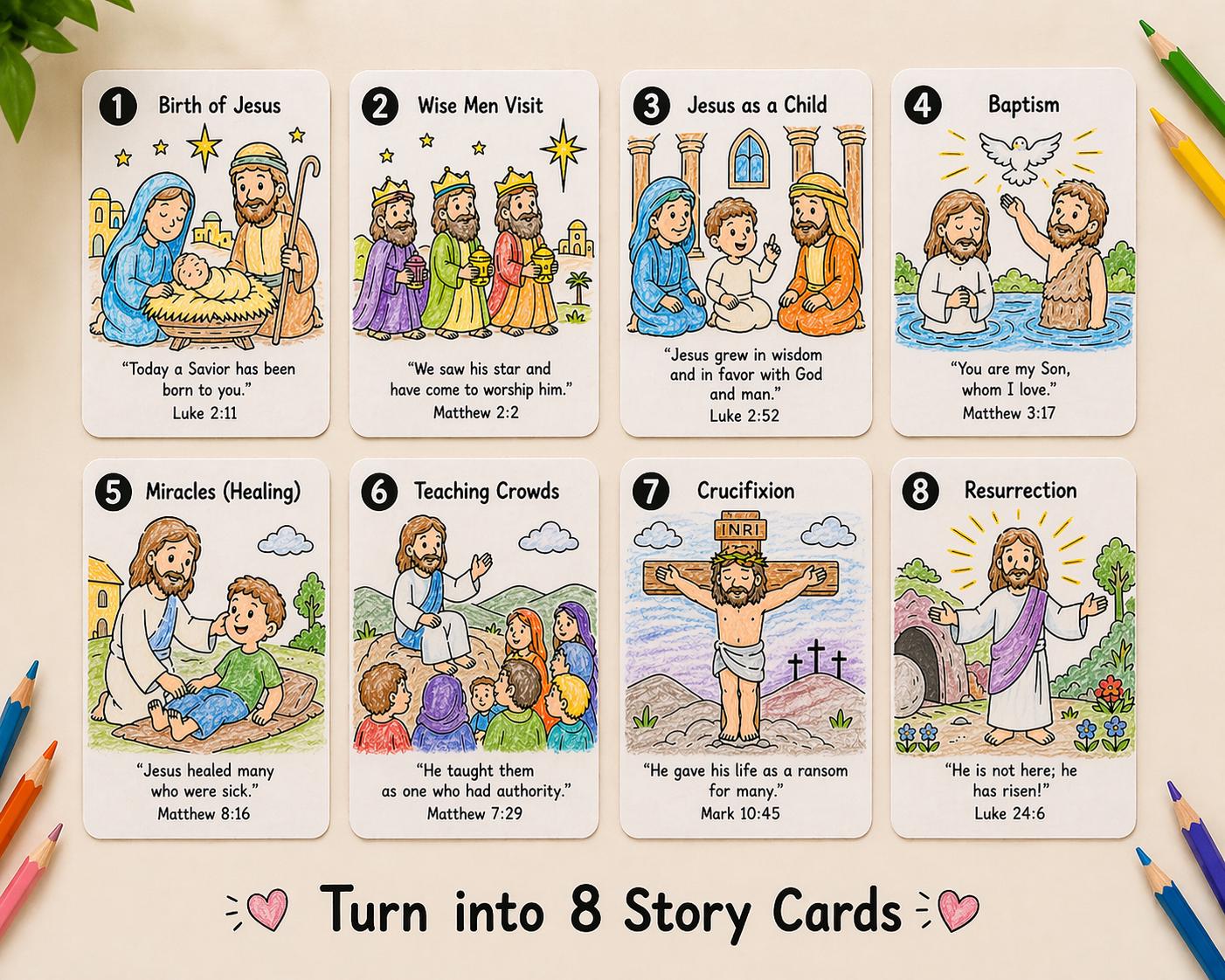 Life of Jesus Coloring Page for Kids, Bible Story Printable, Bible ...