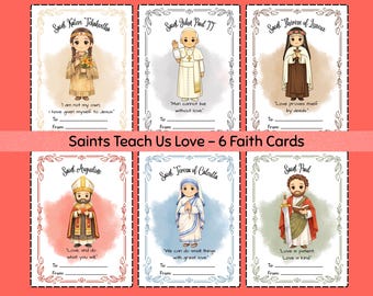 Saint Love Cards, Catholic Saint Printable, Christian Valentine Faith Cards, Digital Download