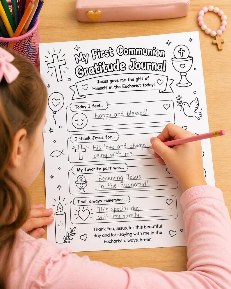 My First Holy Communion Activity Printable for Kids | Coloring ...