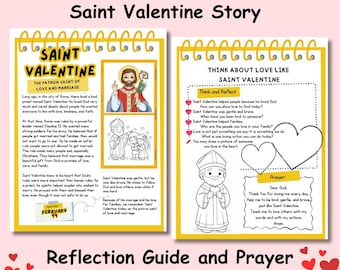 Saint Valentine Story and Activities for Kids,  Christian Valentine Printable, Faith-Based Coloring, Reflection and Prayer Pages