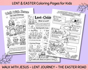 Easter Road Map, Lent Coloring Pages, Easter Activities for Kids