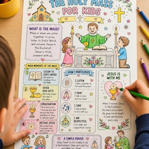Catholic Mass for Kids Printable | Parts of the Mass Worksheet | Learn ...