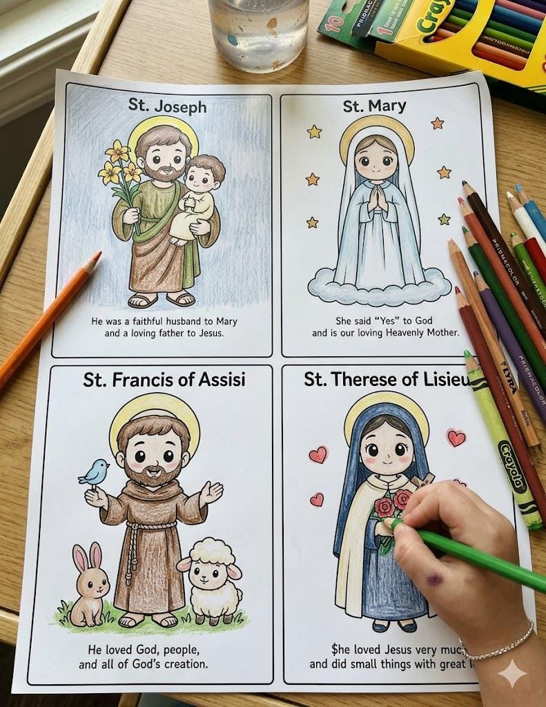 Saints Coloring Book for Kids, Book of Saints Activity Book, Sunday ...