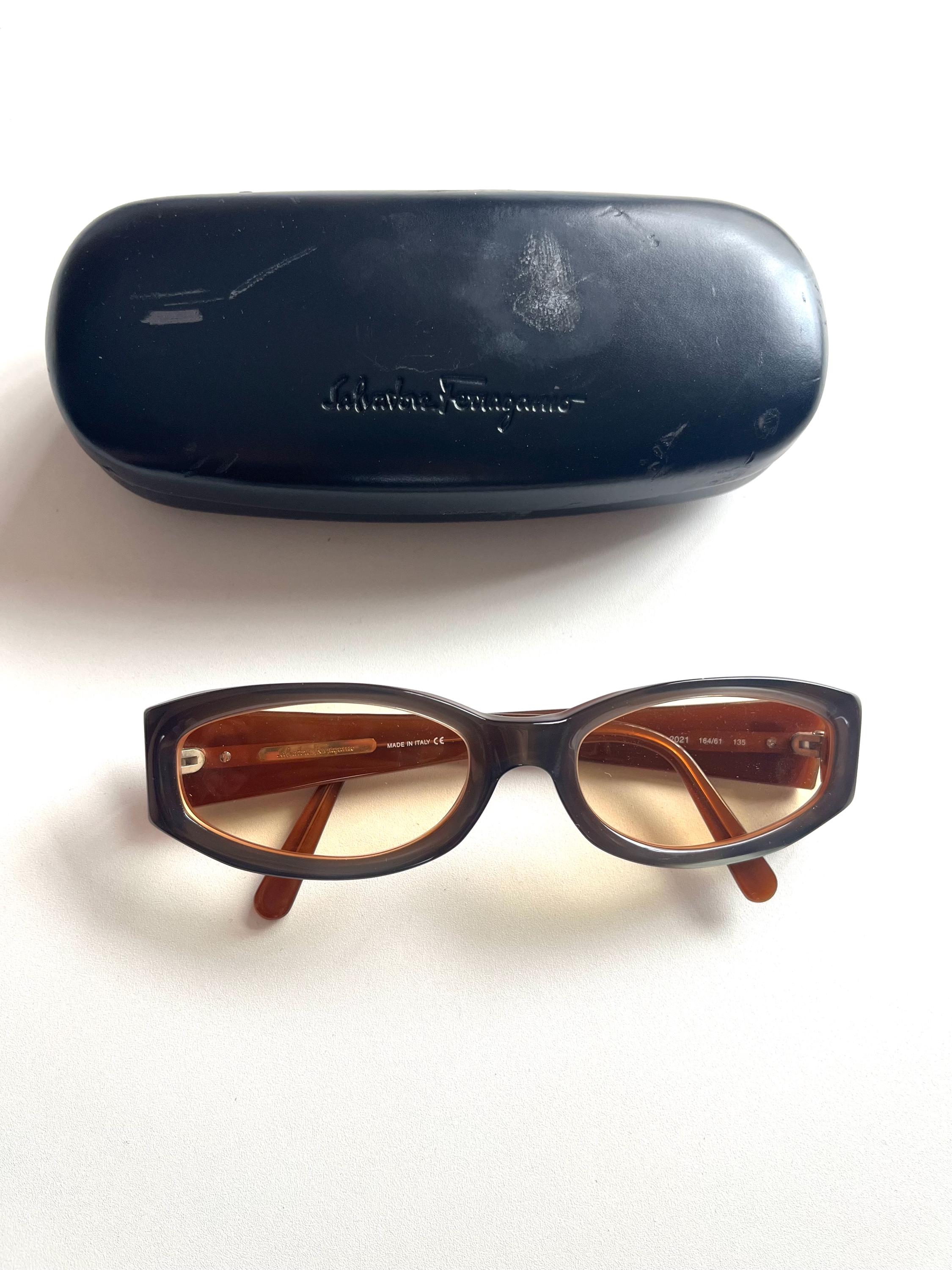 Salvatore Ferragamo Y2K Vintage 2630 251 54-16 140 Eyeglasses ?? Y2K Salvatore Ferragamo Skinny Acetate 1990s Vintage Smoke  main image 2