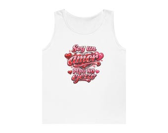 Spanish Funny Tank - "Soy un amor, pero no ejerzo" Cute Heart Graphic Tank Top