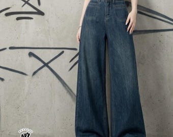 Women's Wide Leg Jeans | High Waist Loose Fit Pants | Casual Y2K Streetwear