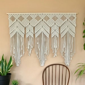 Macrame PATTERN Written PDF Digital File Instant Download Tapestry Wall Hanging Tutorial DIY Boho Fiber Art Name: Diamond Drop image 1