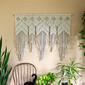 Macrame PATTERN Written PDF Digital File Instant Download Tapestry Wall Hanging Tutorial DIY Boho Fiber Art Name: Diamond Drop image 2