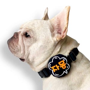 Personalized Floral Speech Bubble Dog Tag, Silent Cotton Pet ID