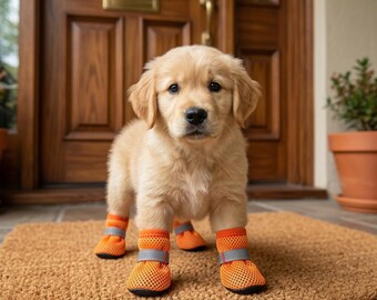 4Pcs Breathable Anti Slip Dog Boots | Lightweight Mesh Paw Protectors | Summer Outdoor Dog Protective Footwear