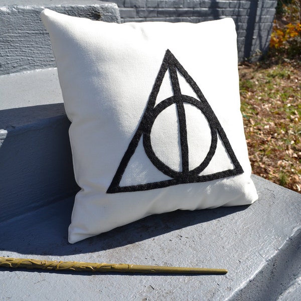 harry potter deathly hallows throw pillow