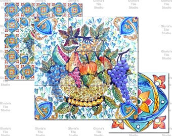 Paraschizzi da cucina, centrotavola, belle arti, piastrelle a mosaico di design di alta gamma, paraschizzi unico nel suo genere