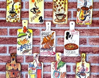 Taglieri decorativi da appendere alla parete in porcellana - Set gourmet di 11 taglieri da appendere