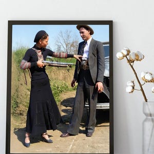 1934 Bonnie & Clyde Plakat Fotodruck