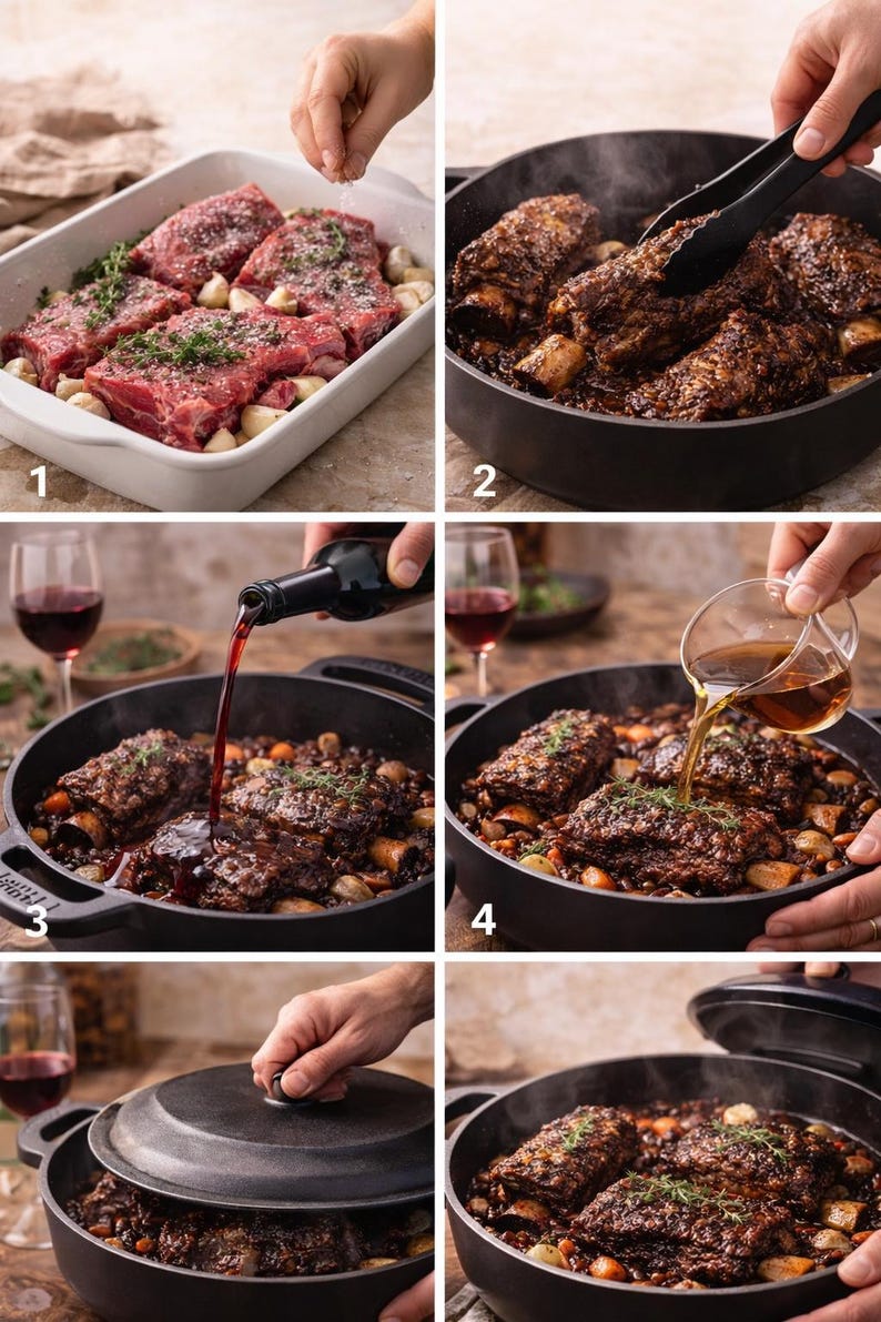 Braised Short Ribs Recipe, Red Wine Beef, Gourmet Dinner, Cozy Kitchen ...