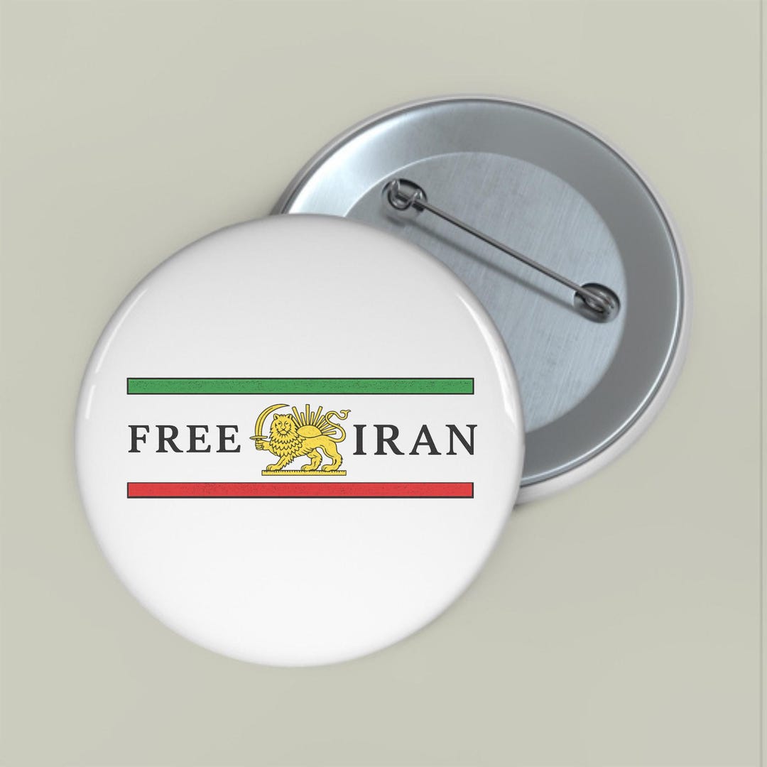 Free Iran Pin Button, Support Iran Protest Pin, Protest Top Woman Life ...