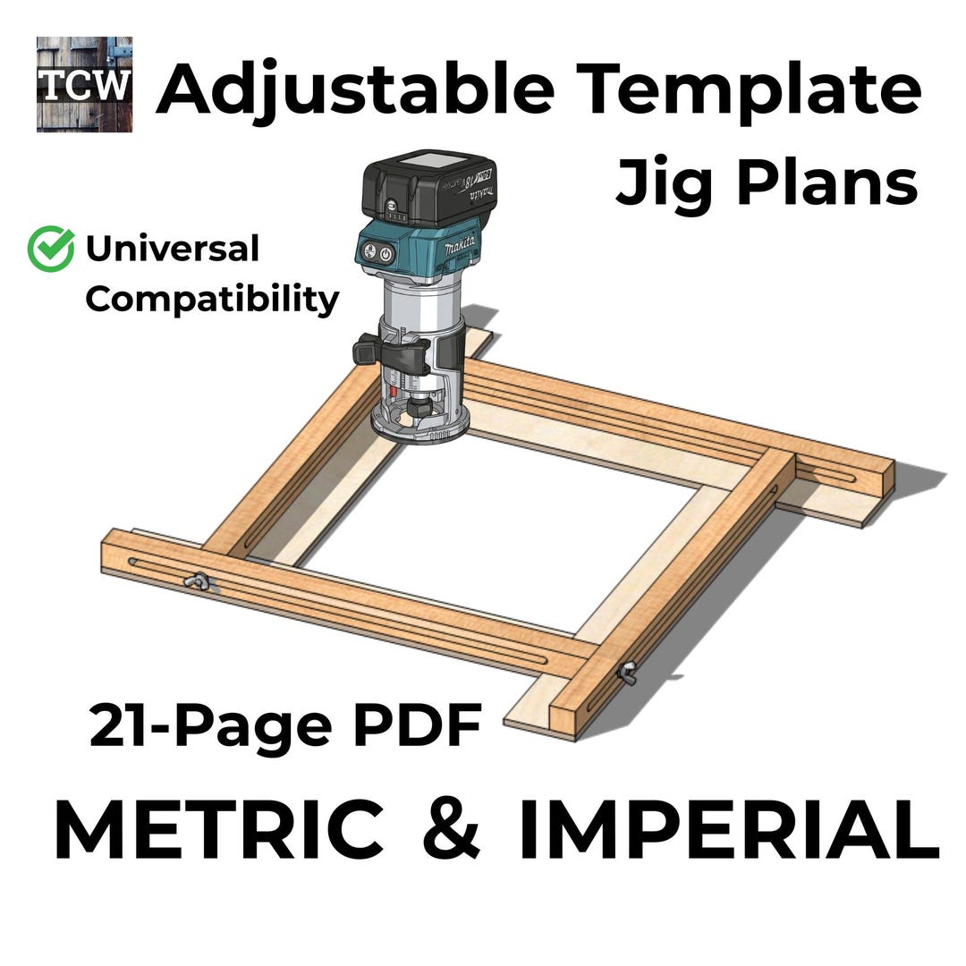 Variable Router Jig Adjustable Router Template Jig Plans - Metric & Imperial Bundle (21 ...