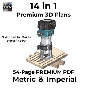 Sistema de base y guía de fresadora multifunción 14 en 1 (Planos 3D Premium de 54 páginas / Métrico e Imperial)