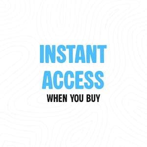 K&ouml;nnte beinhalten: Ein wei&szlig;er Hintergrund mit einem topografischen Design und den Worten "INSTANT ACCESS" in Blau, &uuml;berlagert von "WHEN YOU BUY" in Schwarz. Das Bild ist eine Werbegrafik.