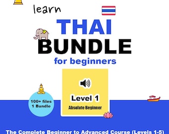 100+ Thai Language Learning Bundle | PDF Lessons, Audio Practice, Grammar & Vocabulary