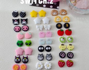 Macaron Star Switch 2 joystickdopjes duimgrepen, zachte siliconen joycon-controlleraccessoires voor meisjes, gamercadeau