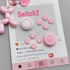 Switch 2-knappsskydd i silikon, regnbågsfärgade tumgrepp, dot D-pad, NS2-knapp ABXY-set, för gamergåva