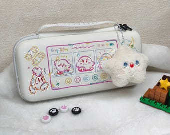 Switch and Switch2 Travel Case Gift Set – Plush Charm & Thumb Grips