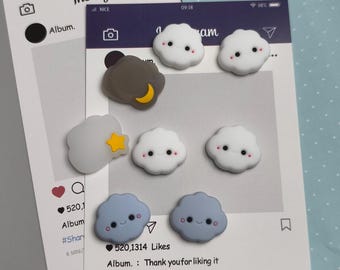 Cloud duimgrepen, siliconen joystickdopjes voor Nintendo Switch / PS5/Xbox, kawaii antislipcontrolleraccessoires, gamer-gif