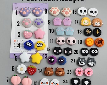 Cartoon Thumb Grips for PS5/Xbox/Switch2 Pro Controllers, Paw Ghost Totoro Zelda Designs