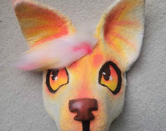 Sunrise fox/dingo HQ mask | Fully lined + padded with adjustable buckle strap