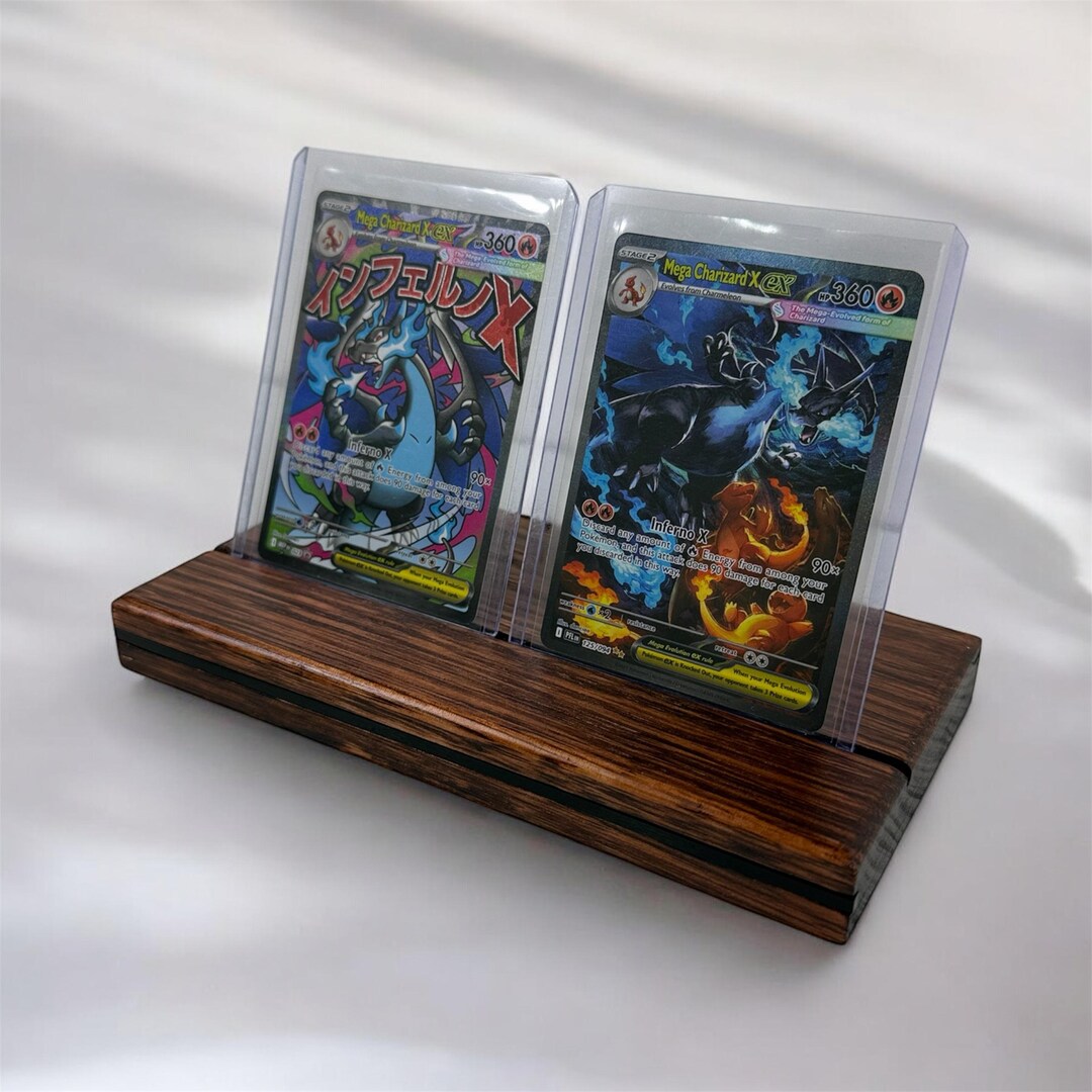 Multiple Trading Card Display Rack Trading Card Display Stand - Double Card Top Loaders - Etsy Australia