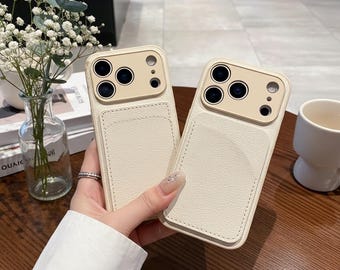 iPhone Case aus Leder, Objektivschutz, Kartenhalter