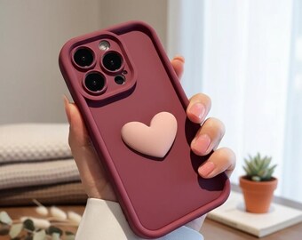 3D Herz Silikon iPhone Case stoßfeste Schutzhülle