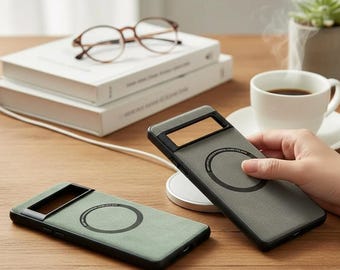 Luxus MagSafe Lederhülle für Google Pixel 9 8 7 Pro, magnetisches kabelloses Laden