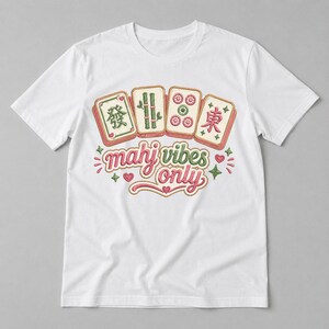 Mahjong Embroidery PNG, Mahjong Tiles Game Design, Funny Mahjong Quote, Trendy Game Night Gift, Mahjong Club Pattern