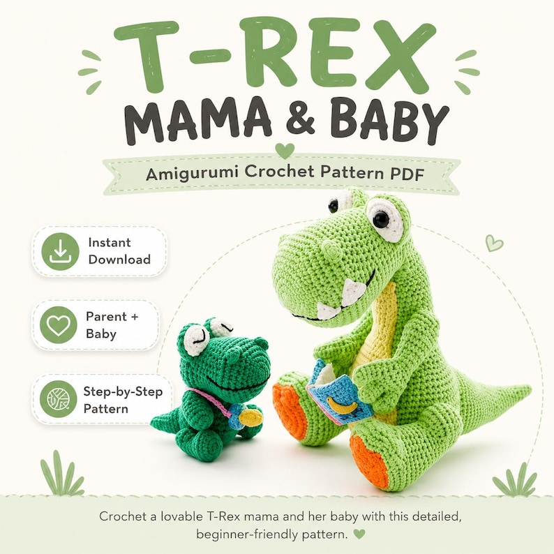 Amigurumi Parent and Baby Animals Crochet Pattern PDF, 113 Page Crochet Animal Family Book, Cute Nursery Gift Patterns image 6