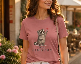 Jimothy Raccoon Shirt, Famous Seattle Raccoon Tee, Short King Trash Panda Graphic T-Shirt, Funny Animal Gift , Cute Baby RaccoonCanvas Bella
