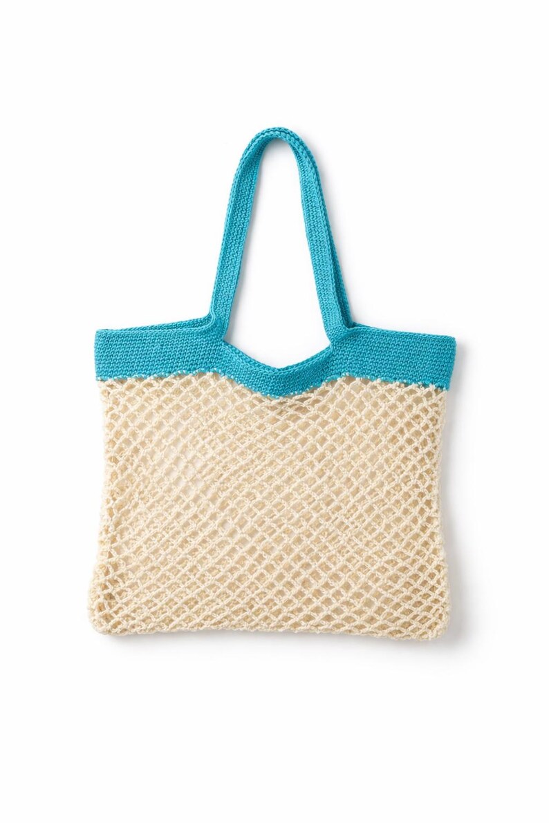 Modern Crochet Mesh Market Bag Pattern PDF, Easy Reusable Grocery Tote ...