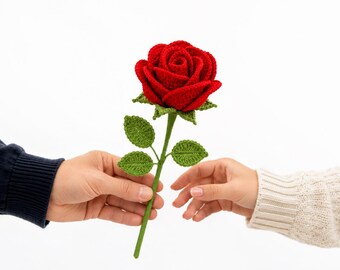 Rose Crochet Pattern PDF | Amigurumi Flower Pattern | Crochet Realistic Red Rose Tutorial | No Sew Bloom | Flower Bouquet Beginner Friendly